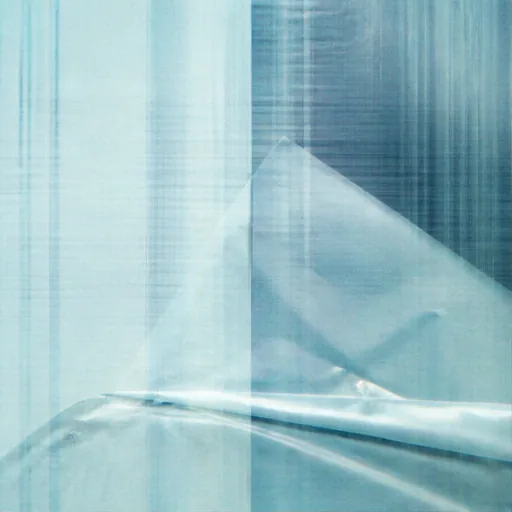 Pale cyan scanner streaks and translucent film