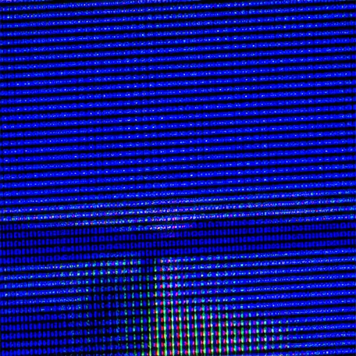 Blue pixel grid and scan line interference
